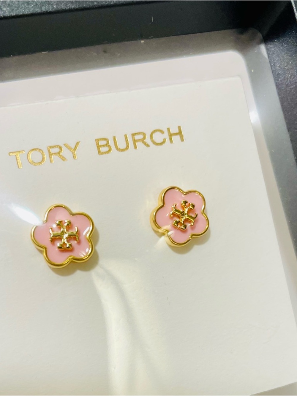 Tory Burch Kira Enamel Flower Stud Earrings, NWOT/NIP - Picture 5 of 9